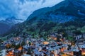 Zermatt town at sunset with Matterhorn in summer, Switzerland