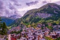 Zermatt town at sunset with Matterhorn in summer, Switzerland