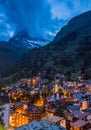 Zermatt town at sunset with Matterhorn in summer, Switzerland