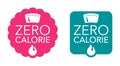 Zero calorie badge - energy fire, weight scales