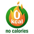zero calories - 0 kcal icon for packaging