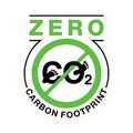 Zero carbon footprint stamp CO2 neutral Royalty Free Stock Photo