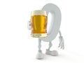 Zero character holding beer glass Royalty Free Stock Photo