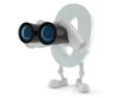 Zero character looking through binoculars Royalty Free Stock Photo