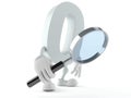 Zero character looking through magnifying glass Royalty Free Stock Photo