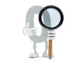 Zero character with magnifying glass Royalty Free Stock Photo