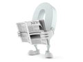 Zero character reading newspaper Royalty Free Stock Photo