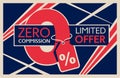 Zero commission banner in retro vintage style