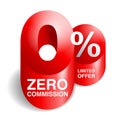 Zero commission special offer 3D red banner