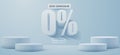 Zero commissions. Discount creative composition. Product presentation, mock up, podium. Sale banner and poster Royalty Free Stock Photo