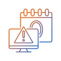 Zero day attack gradient linear vector icon Royalty Free Stock Photo