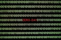 ZERO-DAY text and binary code concept from the desktop computer screen. Royalty Free Stock Photo