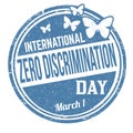 Zero discrimination day grunge rubber stamp