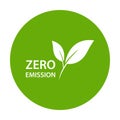 Zero emission icon vector CO2 neutral green sign for your web site design, logo, app, UI.illustration