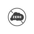 Zero emissions cloud vector icon