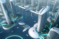 Towards Zero Emissions: The Sustainable City of the Future - AI generated