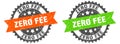 zero fee band sign. zero fee grunge stamp set Royalty Free Stock Photo