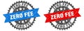 zero fee band sign. zero fee grunge stamp set Royalty Free Stock Photo