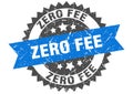 zero fee round grunge stamp. zero fee Royalty Free Stock Photo
