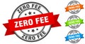 zero fee stamp. round band sign set. label Royalty Free Stock Photo
