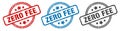 zero fee stamp. zero fee round isolated sign. Royalty Free Stock Photo