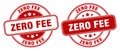 Zero fee stamp. zero fee label. round grunge sign Royalty Free Stock Photo
