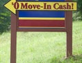 Zero Move-In Cash Sign Royalty Free Stock Photo