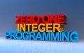 zero one integer programming on blue Royalty Free Stock Photo