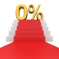 Zero percent on red carpet Royalty Free Stock Photo