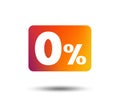 Zero percent sign icon. Zero credit symbol. Royalty Free Stock Photo