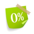 Zero percent vector sticker Royalty Free Stock Photo