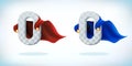 Zero in red cape. Super hero cloak. Superhero cape