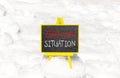 Zero-sum situation symbol. Concept words Zero-sum situation on beautiful black chalk blackboard. Chalkboard. Beautiful snow Royalty Free Stock Photo