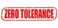 Zero tolerance stamp on white background Royalty Free Stock Photo