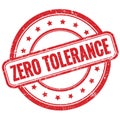 ZERO TOLERANCE text on red grungy round rubber stamp Royalty Free Stock Photo