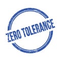 ZERO TOLERANCE text written on blue grungy round stamp Royalty Free Stock Photo