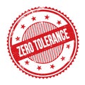 ZERO TOLERANCE text written on red grungy round stamp Royalty Free Stock Photo