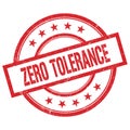 ZERO TOLERANCE text written on red vintage round stamp Royalty Free Stock Photo