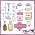 Zero waste bathroom kit pink Royalty Free Stock Photo