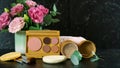 Zero-waste beauty and makeup reusable and refillable products, stop motion.