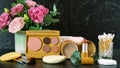 Zero-waste beauty and makeup reusable and refillable products, stop motion.