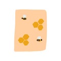 Zero waste beeswax wrap for food storage in cartoon flat style. Vector illustration of reusable and recyclable plastic
