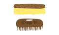 Zero Waste with Brush and Haircomb as Everyday Reused Object Vector Set