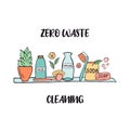 Zero Waste cleaning shelf with sustainable items