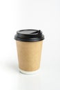 Zero waste coffee paper cup on the white background Royalty Free Stock Photo