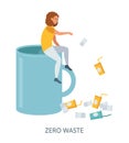 Zero Waste concept, flat design vector illustration Royalty Free Stock Photo