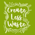 Zero Waste Concept. Hand drawn elements of zero waste life. Zero waste concept card Royalty Free Stock Photo
