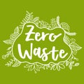 Zero Waste Concept. Hand drawn elements of zero waste life. Zero waste concept card Royalty Free Stock Photo