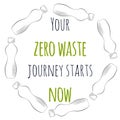 Zero Waste Concept. Hand drawn elements. Vector illustration Royalty Free Stock Photo