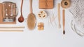 Zero waste concept. Reusable and natural material items for bathroom, kitchen and hygiene Royalty Free Stock Photo
